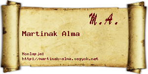 Martinak Alma névjegykártya